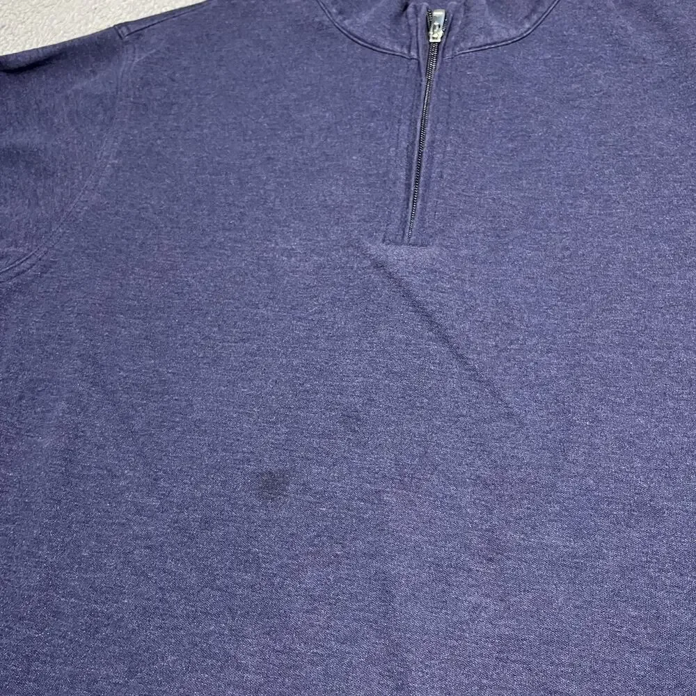 Peter Millar Crown Comfort 1/4 Zip Pullover Mens XL Blue Golf Logo Soft Preppy